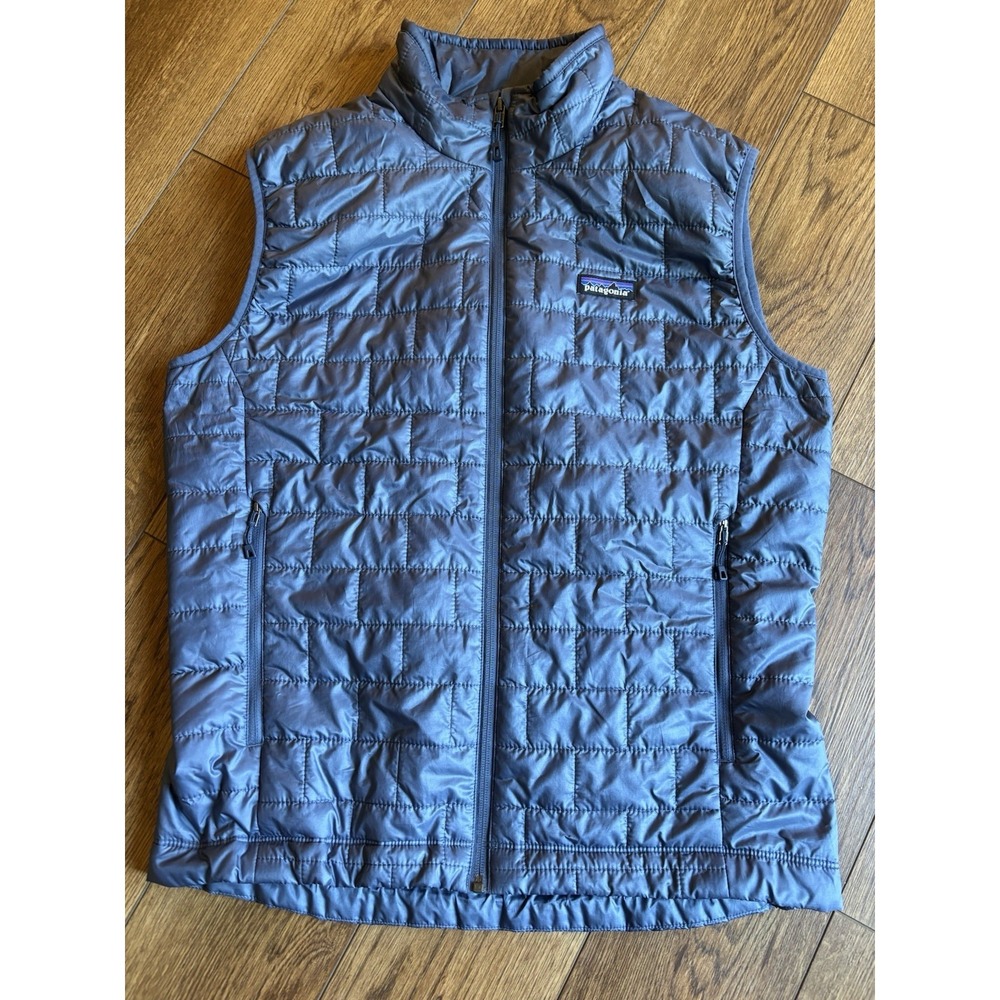 Patagonia Nano Puff Vest Mens Medium Blue Puffer Full Zip 84242 Outdoor Wear M
